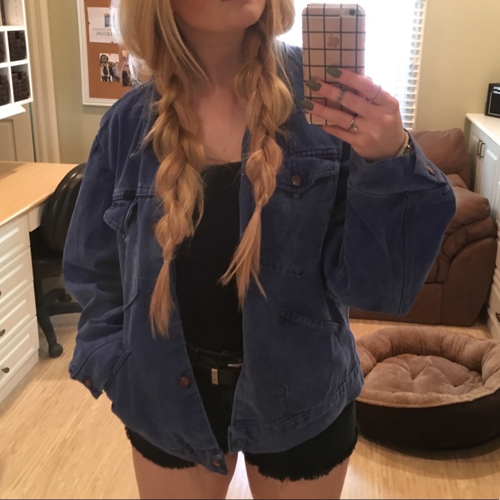 Oversized Royal Blue Denim Jacket